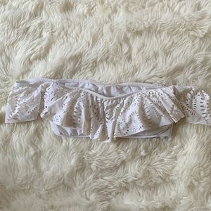 Polo off the shoulder white swims top